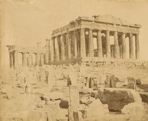 Angled view of the Parthenon by Unknown artist