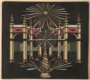 Arcade with Serpents and Fireworks by Unknown artist