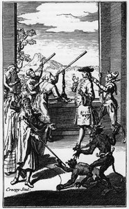 Astrologers looking at the sky - Engraving in 