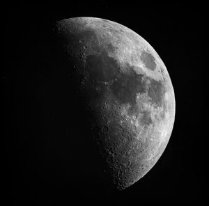 Astronomical Glass Plate Slide of the Moon in First Quarter (1899) by Unknown artist