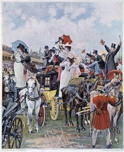 At the races: the arrival of the favorite by Unknown artist