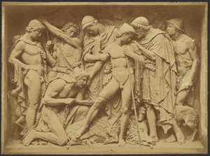 Bas Relief of Men and Dead Boar by Unknown artist