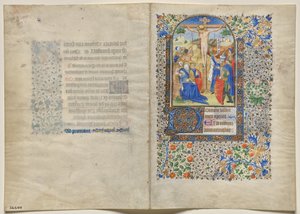 Bifolio from a Book of Hours: The Crucifixion: Hours of the Cross