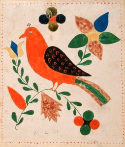 Bird Facing Left on Flowering Twig by Unknown artist