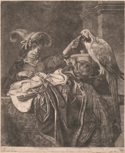 Boy and a Parrot by Unknown artist
