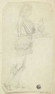 Boy in Historical Dress Bearing Object by Unknown artist