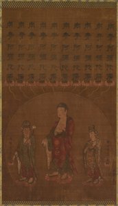 Buddha Amitābha with Two Attending Bodhisattvas by Unknown artist