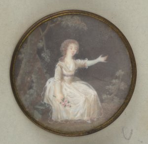 Button with Painted Lady by Unknown artist