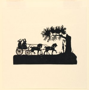 Carriage and Horses in Silhouette by Unknown artist