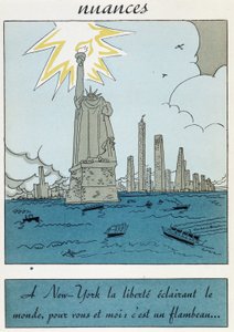 Cartoon of the Statue of Liberty in the United States: 