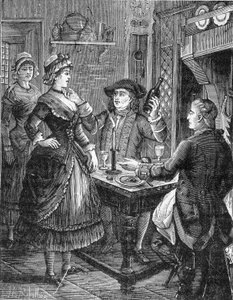 Cartridge, King of Bandits. Jeanneton and Venus. Engraving by Jules de Grandpré. Popular Novel from the End of the 19th Century