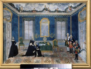 Catherine II recalled Chancellor Aleksey Bestuzhev-Ryumin to court by Unknown artist