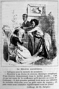 Charlatanism: Satire about consulting hypnosis magnetizers to treat diseases by Unknown artist