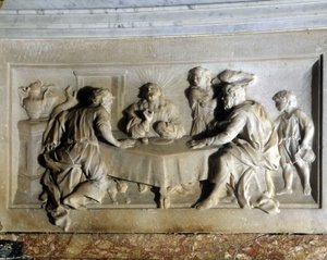 Christ and the pilgrims of Emmaus. Altarpiece of the Church of Trets by Unknown artist