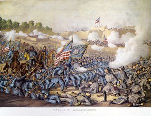 American Civil War: Battle of Williamsburg. Engraving