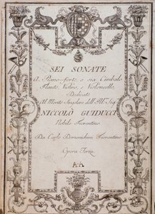 Cover of Six Sonatas, Op. 3 by Carlo Domenighini by Unknown artist