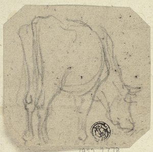 Cow Grazing by Unknown artist