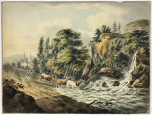 Cow Herd Driven to River by Unknown artist