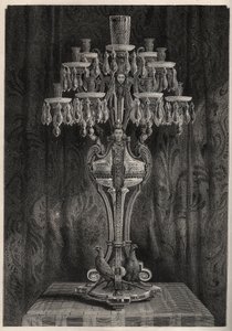 Crystal candelavre from the Baccarat factory - engraving in Les Merveilles de l
