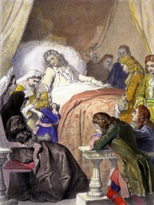Death of Louis XIV (1638-1715), King of France, on 1 September 1715 in Versailles and the future Louis XV (1710-1774) by Unknown artist