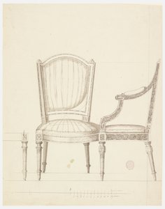Design for Two Chairs with Alternative Suggestions by Unknown artist
