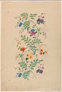 Design for a Vertical Rinceau for a Woven Fabric