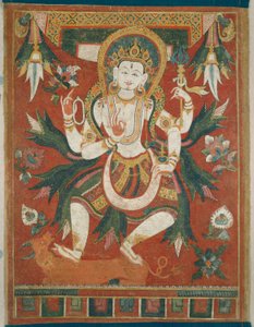 Double-Sided Painted Banner with God Shiva