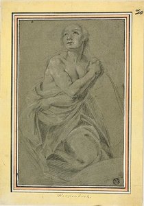 Draped Kneeling Female Nude by Unknown artist