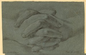 Drawing: A Study of Folded Hands by Unknown artist