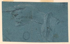 Drawing: Study of a Left Hand Holding a Small Disk