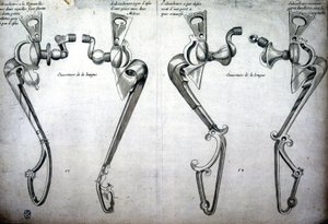Drawing of horse bits