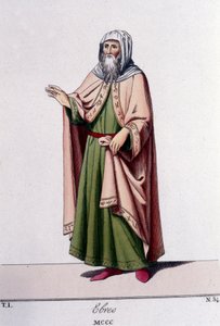 Engraving of the 19th Century Depicting a Jew Around 1300 by Unknown artist