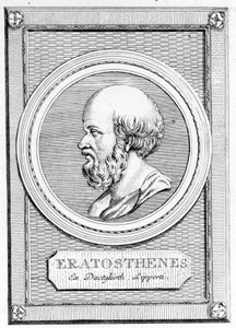 Eratosthenes (275 BC - 195 BC) mathematician, astronomer, geographer and poet. Portrait from Galleria degli antichi greci e romani, vol. II. Poschiavo 1784 by Unknown artist