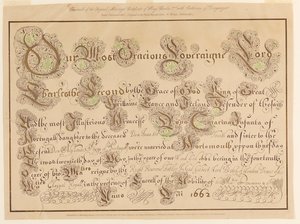 Facsimile of original marriage certificate of Charles II and Catherine of Portugal by Unknown artist