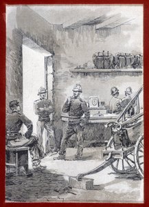 Firefighters in a barracks: town post by Unknown artist