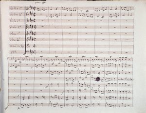First Page of the Score of the Sixth Symphony by Luigi Boccherini