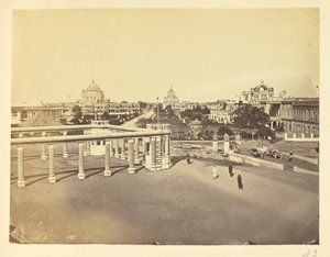 Fluted Columns and Courtyard in the Kaiserbagh, Lucknow