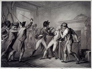 French Revolution: Arrest of Robespierre on 27 July 1794. Engraving of the 18th Century by Unknown artist