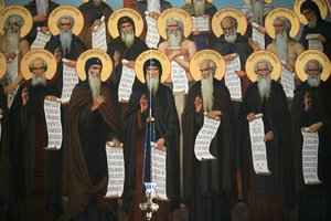 Fresco in the Church of the Koutloumousiou Monastery, Mount Athos, Greece, 2006