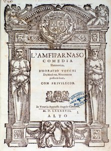 Frontispiece from Amfiparnaso madrigal comedy by Orazio Vecchi by Unknown artist
