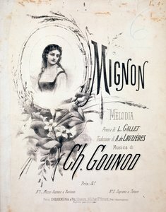 Frontispiece of Mignon, Melody by Charles Gounod by Unknown artist