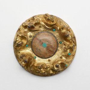 Gilt Bronze Plaque with Animals in a Landscape