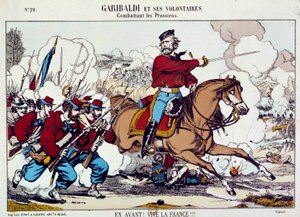 Giuseppe Garibaldi fighting with his volunteers against the Prussians by Unknown artist