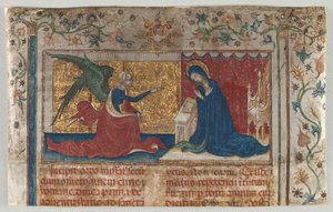 Half Leaf from a Missal: The Annunciation by Unknown artist