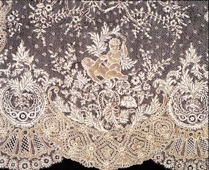 Handkerchief in lace from Brussels by Unknown artist