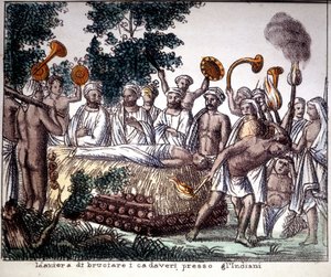 Hinduism: Cremation Scene. Private Collection by Unknown artist
