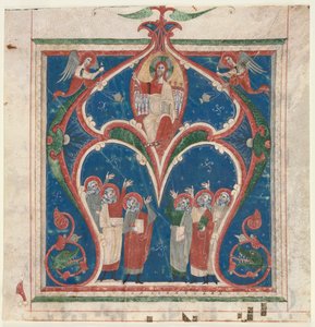 Historiated Initial (A) Excised from an Antiphonary: Christ in Majesty with Prophets by Unknown artist