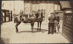 Horses Outside the Whitby Jet Works by Unknown artist