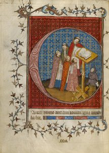 Initial C: Clerics Singing from a Choir Book by Unknown artist