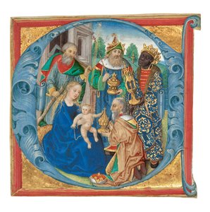 Initial E: The Adoration of the Magi by Unknown artist